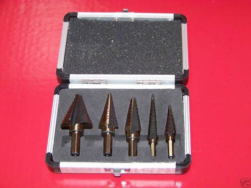 2 flutes 5 PC  HSS With Cobalt  Coated STEP DRILL BIT mm Metric CMT
