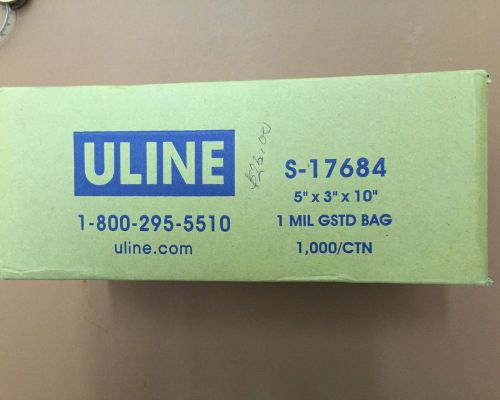 1ML, Clear, Gusseted Poly Bag. ULINE #S-17684.  5 x 3 x 10 inches