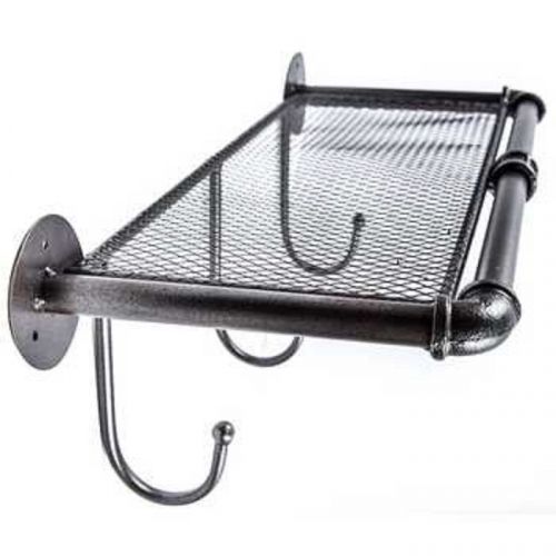 New~Silver &amp; Gray Industrial Iron Shelf with 3-Hooks On Sale.Free Shipping!