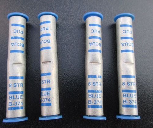 Morris Aluminum Long Barrel Compression Splices 8 Str Blue 93208  Set of 4