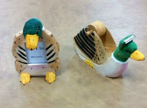 Duck scotch tape dispenser &amp; picture frame - hand painted wood desk accessories for sale