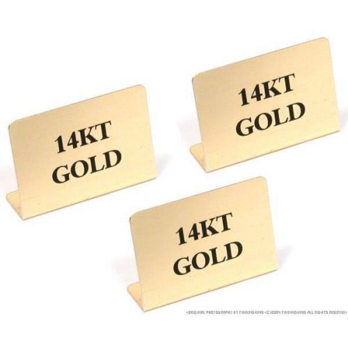 &#034;14KT Gold&#034; Jewelry Showcase Signs 1 3/4&#034; 3Pcs