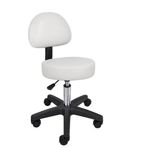 Small size adjustable medical dental office stool with removable backrest white for sale