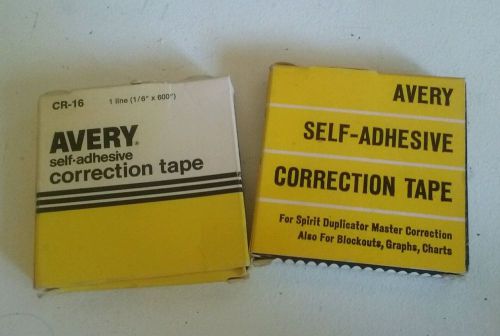 2 boxes Vintage AVERY Correction Tape, Self-Adhesive
