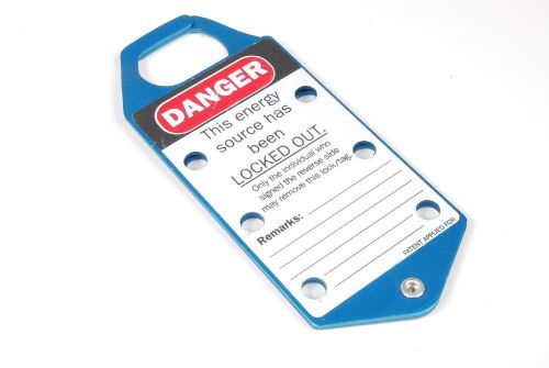 Brady 65962 blue aluminum danger do not operate labeled hasp tag for sale