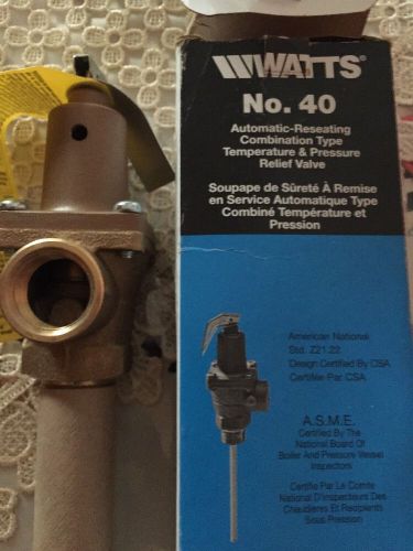 Watts Automatic Reseating T&amp;P Relief Valve 3/4 40XL 150210