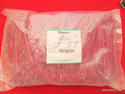 Panduit Cable Ties 7 3/8inch PAN-TY RED Weather QTY-1000 -NEW-BAGPLT2S-P95E-M2