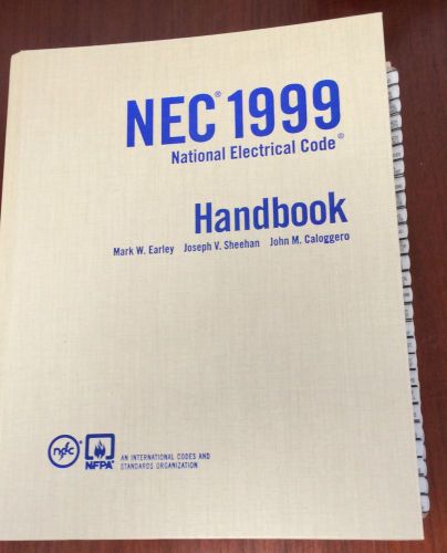 Tabulated 1999 NATIONAL ELECTRICAL CODE NEC HANDBOOK Training