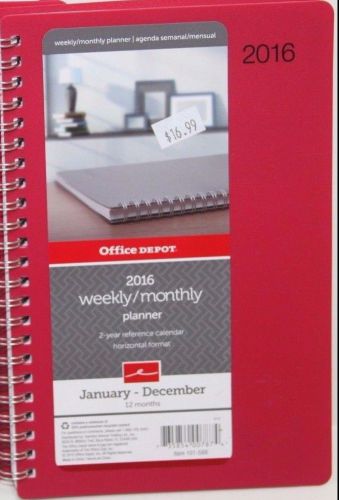 Office Depot 101-588 Weekly/Monthly Wirebound Planner 2016, 5.5&#034; x 8&#034; Pink