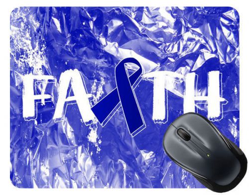 Colon Cancer Awareness Faith Ribbon Square Mouse Pad