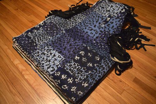 Blue Cheetah Print Apron Tools Woodwork Barber Hair Stylist Artist Chef Grilling