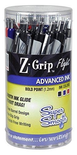 Zebra Pen Z-Grip Flight Retractable Pen, 1.2mm, Barrel of 36,