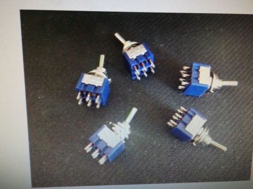 5 pcs 6a 125vac mini toggle switch 6 pin  dpdt on-of-on for sale