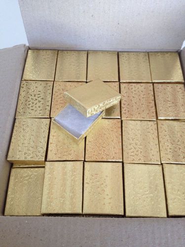 New Retail 100 Boxes Gold Swirl Cotton Filled Jewelry Gift Boxes 1 1/2 X 2 Inch