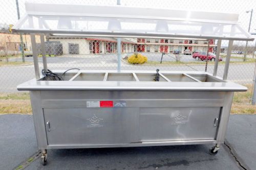 Win portable 6 well steam table w/ top - buffet hot bar - heat lamps 84&#034; must go for sale
