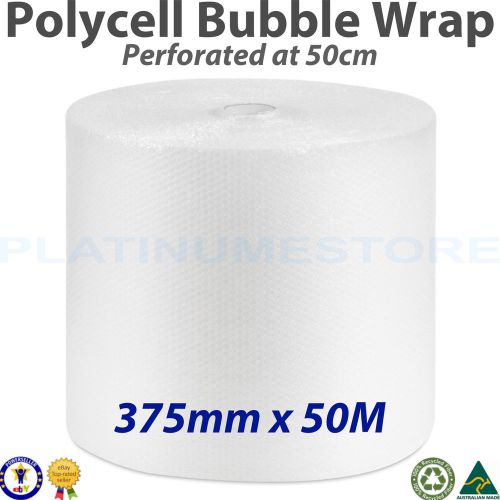 375mm x 50M Bubble Wrap Roll Bubblewrap Clear 10mm Bubbles PERFORATED Free Post