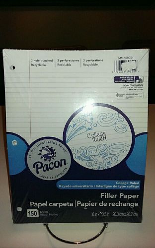 * NEW * Pacon Ecology Recycled Filler Paper - 150 Sheet - College Ruled MMK09251