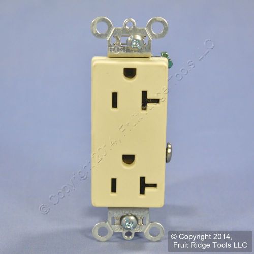 Pass and seymour ivory decorator industrial outlet duplex receptacle 20a 26352-i for sale