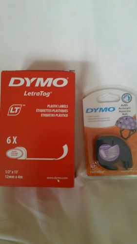 Dymo Letratag CLEAR plastic labels NEW * FREE SHIPPING (6 pack )
