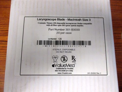 Laryngoscope Blade by Tri-Anim Macintosh Size 3 (Case of 20)