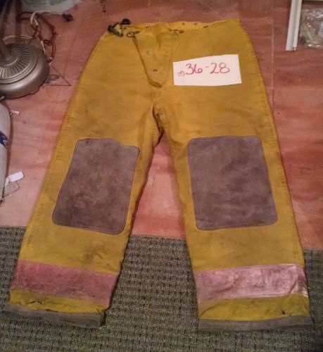 VINTAGE USED FIREFIGHTER EMS TURNOUT GEAR BUNKER PANTS INSULATED GLOBE 36x28