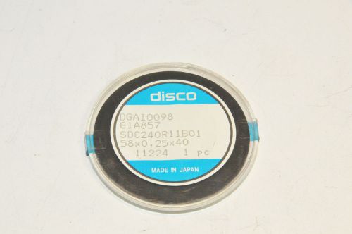 Disco Diamond Cut-Off Blade G1A857  SDC240R11B01  58 x 0.25 x 40     New