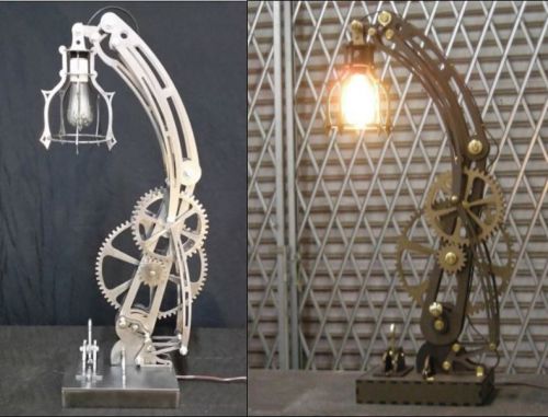 Steampunk STEEL lamp and WOOD lamp patterns dxf format CNC files on CD