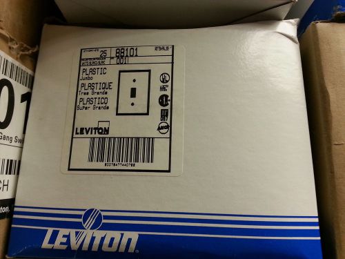 Leviton - Box of 25 JUMBO Single Gang Switch Plates - White - NEW (88101)