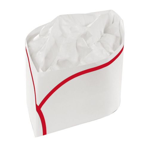 Royal Red Stripe Classy Disposable Chef&#039;s Hats/Caps, Package of 100, RCC2A