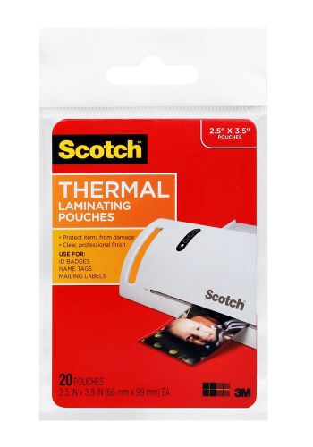 Scotch Thermal Laminating Pouches 2.5 x 3.8-Inches Wallet Size 20-Pack (TP590...