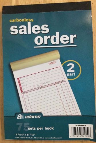 Adams Carbonless Sales Order 2 Part Forms, 75 Sets per book