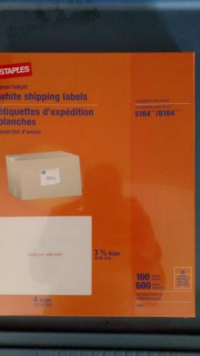 Staples compare Avery 5164 8164 White Shipping lables box 100 sheets 600 labels