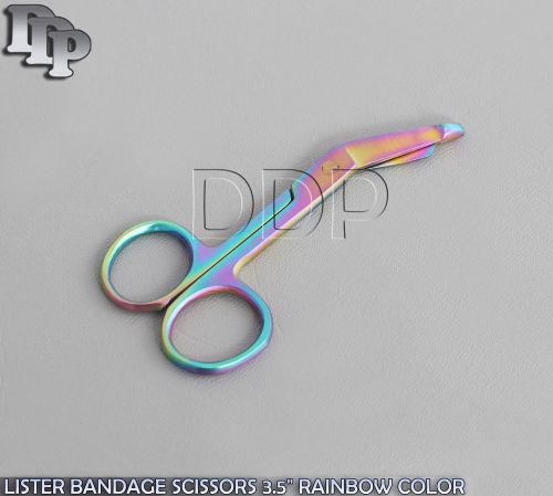 3 PCS LISTER BANDAGE SCISSORS 3.5&#034; MULTI COLOR RAINBOW COLOR SURGICAL INSTRUMENT