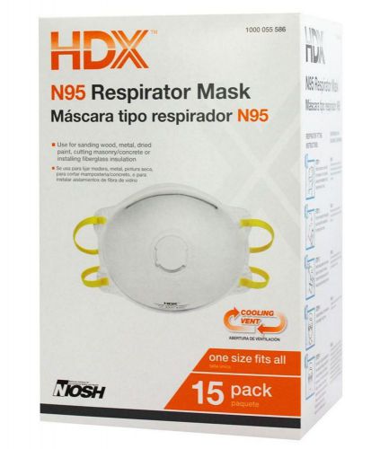 Disposable Respirator Valve Box Paint Supplies Sanding Grinding Sawing 15pk Mask