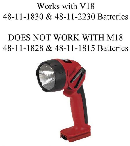 Milwaukee 49-24-0165 v18 18 volt cordless flashlight for 48-11-1830 battery for sale