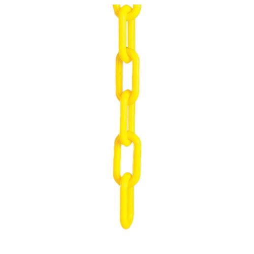 MR. CHAIN 30002-50 Plastic Chain, 1-1/2 In x 50 ft, Yellow, NEW, FREE SHIP, $PA$