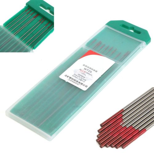 10Pcs 2% Thoriated WT20 Red TIG Welding Tungsten Electrode 0.04inch x 6inch