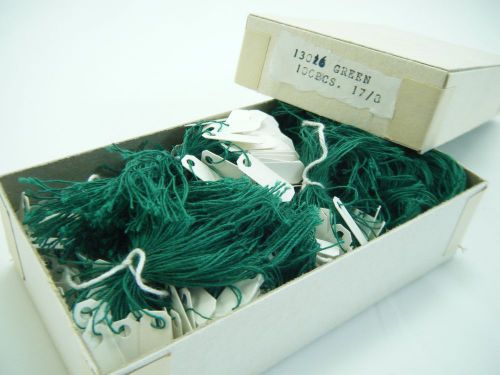 1000 pre strung jewelry tags 6 mm x 17 mm or 1/4&#034; x 11/16&#034; green cotton thread for sale