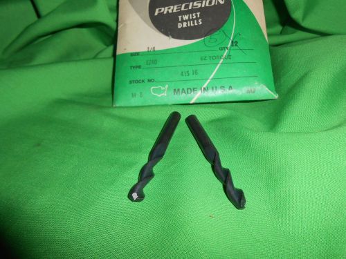 Lot of 2 Precision Twist   1/4&#034; Parabolic Flute Stub Length Drills USA