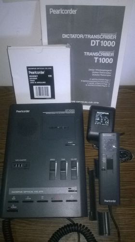 Olympus Pearlcorder DT 1000 dictator transcribrer and acessories Japan
