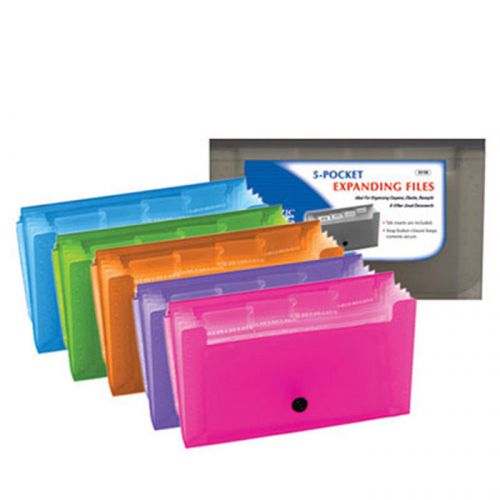BAZIC 5-Pockets Coupon/Personal Check Size Expanding File  of-24