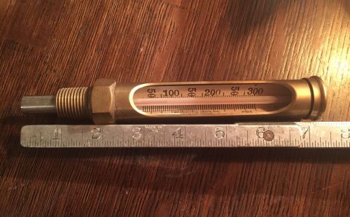 Antique 7-&#034; Brass Boiler Thermometer Steam Gauge Scientific Instrument Detroit