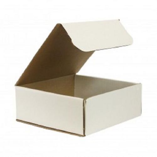 White corrugated cardboard shipping boxes mailers 8&#034; x 8&#034; x 3&#034; (bundle of 50) for sale