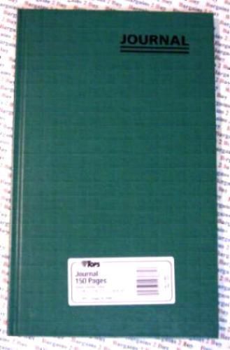 TOPS Journal Ruled Book 12&#034;x7-1/2&#034;,Green Canvas Bound,150 page,#23661 -NEW-NR