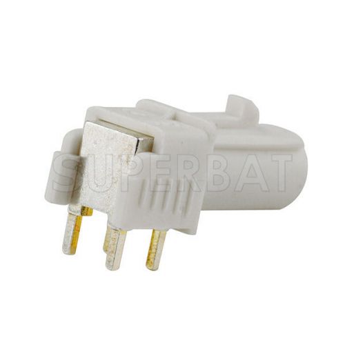 10pcs Fakra SMB Plug PCB mount angled connector White for Radio Car connector