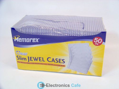 Memorex 50-pack clear slim cd jewel cases for sale