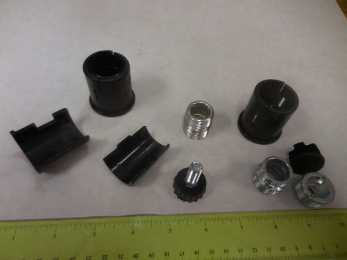 Mcmaster carr steel &amp; black plastic assorted pipe fittings, sleeves, plugs, 7lbs for sale