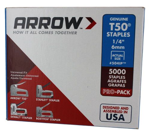Arrow 5000pk T50 1/4&#034; Heavy Duty Staple 504