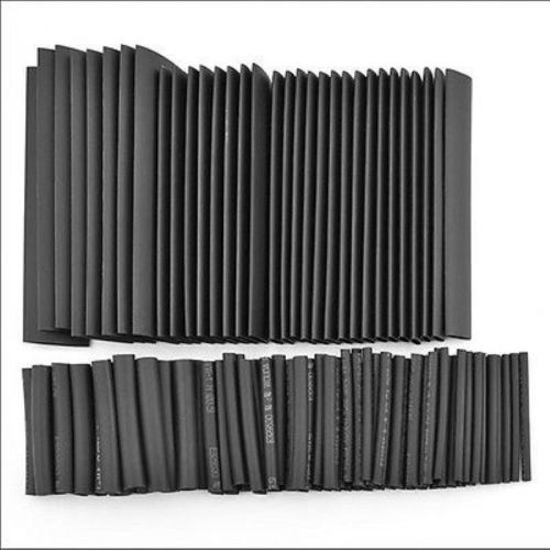 127Pc Heat Shrink Assortment Tubing Kit Pack Black Wire Wrap Insulation SleeviTJ