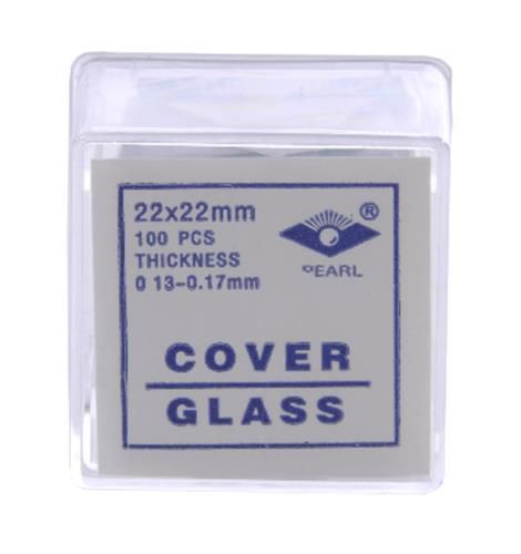 Microscope Cover Slips Glass #1 Thickness 22mmx22mm 100-Box